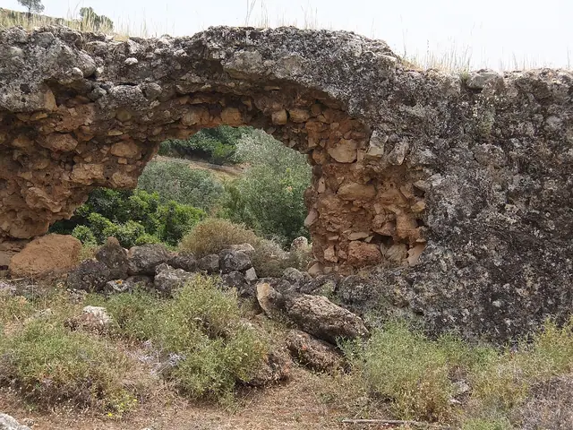 שריד קיר אבן מהכפר הנטוש פראדיה, בפרוד