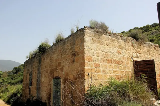 שרידי טחנת הקמח על גדת נחל צלמון
